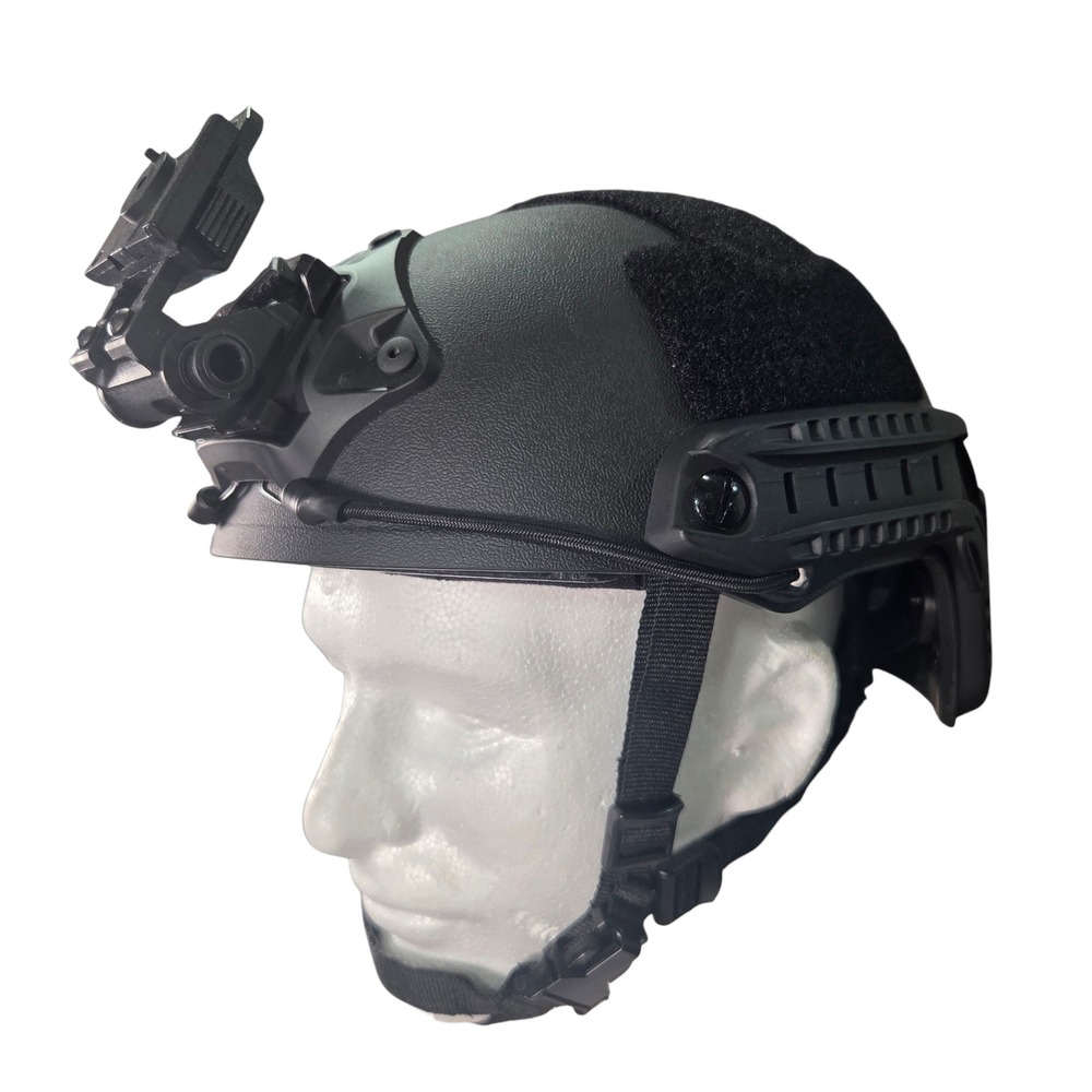 Tactical MICH 2000 Style Helmet Adult OSFM Black NVG Mount Side Rails Combat